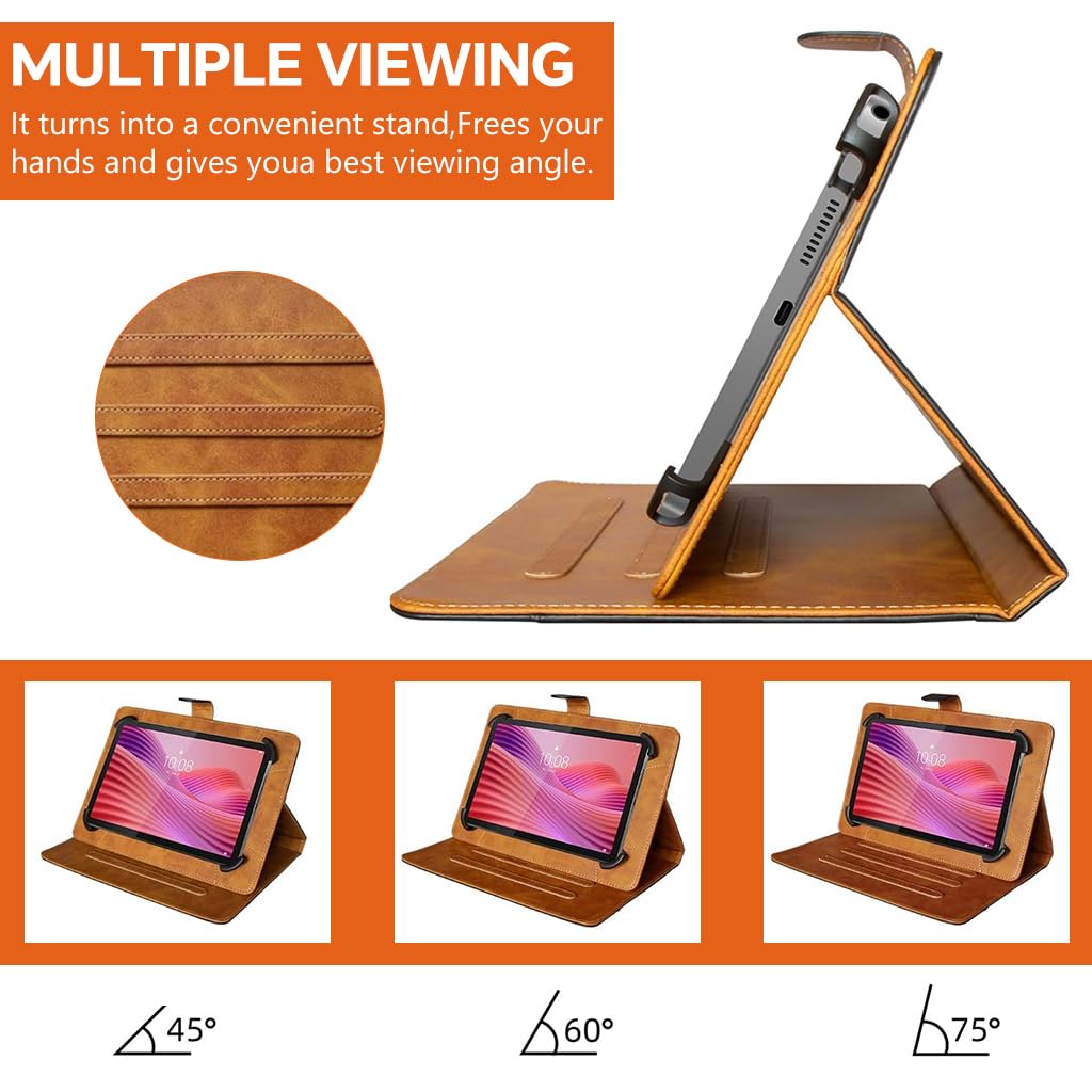 HASTHIP® Funda Universal para Tableta de 11-12.4 Pulgadas, Soporte Multiángulo con Cierre Folio, Protector Compatible con Galaxy Tab A9/A9+/Lenovo/iPad A16/OnePlus Pad, Funda de Cuero