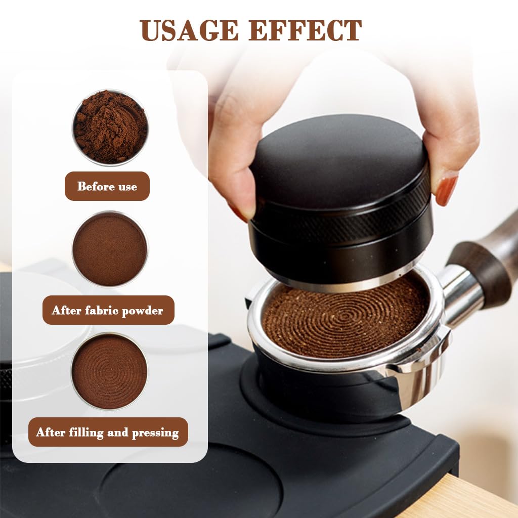 HASTHIP Stainless Espresso Tamper 58mm 304 Stainless Coffee Distributor, Stylish Spiral Groove Pattern, Anti-Slip Diamond Texture Trim, Coffee Hand Leveler Tamper Espresso