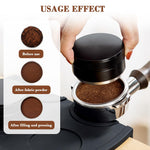 HASTHIP Stainless Espresso Tamper 58mm 304 Stainless Coffee Distributor, Stylish Spiral Groove Pattern, Anti-Slip Diamond Texture Trim, Coffee Hand Leveler Tamper Espresso