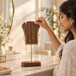 HASTHIP Necklace Display Stand with Weighted Wooden Base for Desktop Jewelry Storage