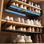 HASTHIP Shelf Extender for Wardrobe, Shoe Rack 40-65cm, 10cm Spacing Hanging Under-Shelf
