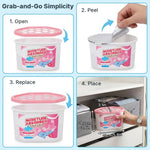 HASTHIP 3-Pack Refillable Moisture Absorber Boxes with Calcium Chloride for Closets and Cars