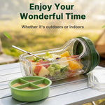 HASTHIP Upgraded Salad Pod Mason Jar with Side-Open Lid, Portable On-the-Go Salad