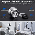 HASTHIP Tap Connector Adapter Kit with Stainless Steel Build and Four Thread Options for Household Use
