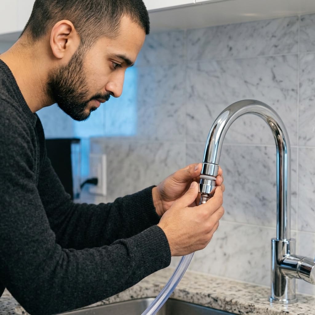 HASTHIP Tap Connector Adapter Kit with Stainless Steel Build and Four Thread Options for Household Use