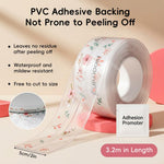 HASTHIP 3.2M x5.0CM PVC Trim Tape with Floral Print for Kitchen and Bathroom Corner Sealing