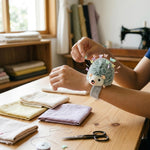 HASTHIP Wrist Pin Cushion with Adjustable Elastic Strap and Colorful Butterfly-Headed Pins for Sewing