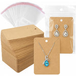 HASTHIP Earring Display Cards, 3.5x2.4 Inches, with 100 Cards, 200 Backs and 100 Bags