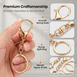 HASTHIP 20-Piece Metal Lobster Claw Clasps and Key Rings for DIY Crafts and Custom Accessories