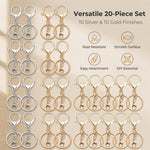 HASTHIP 20-Piece Metal Lobster Claw Clasps and Key Rings for DIY Crafts and Custom Accessories