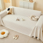 HASTHIP Chenille Couch Cover with Tassels and Woven Texture for Living Room Seating