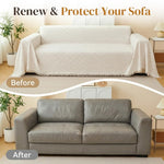 HASTHIP Chenille Couch Cover with Tassels and Woven Texture for Living Room Seating
