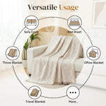 HASTHIP Chenille Couch Cover with Tassels and Woven Texture for Living Room Seating