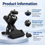 HASTHIP Guitar Phone and Tablet Holder with 360° Adjustment, Silicone Grip and ABS Bracket