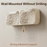 HASTHIP Adhesive Wall-Mount Soap Organizer with Double Drainage for Bathroom and Kitchen