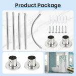 HASTHIP Adjustable L Shaped Shower Curtain Rod with Stainless Steel Corner Design