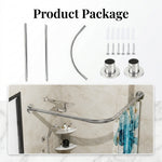 HASTHIP Adjustable L Shaped Shower Curtain Rod with Stainless Steel Corner Design