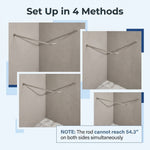 HASTHIP Adjustable L Shaped Shower Curtain Rod with Stainless Steel Corner Design