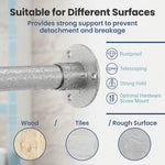 HASTHIP Adjustable L Shaped Shower Curtain Rod with Stainless Steel Corner Design