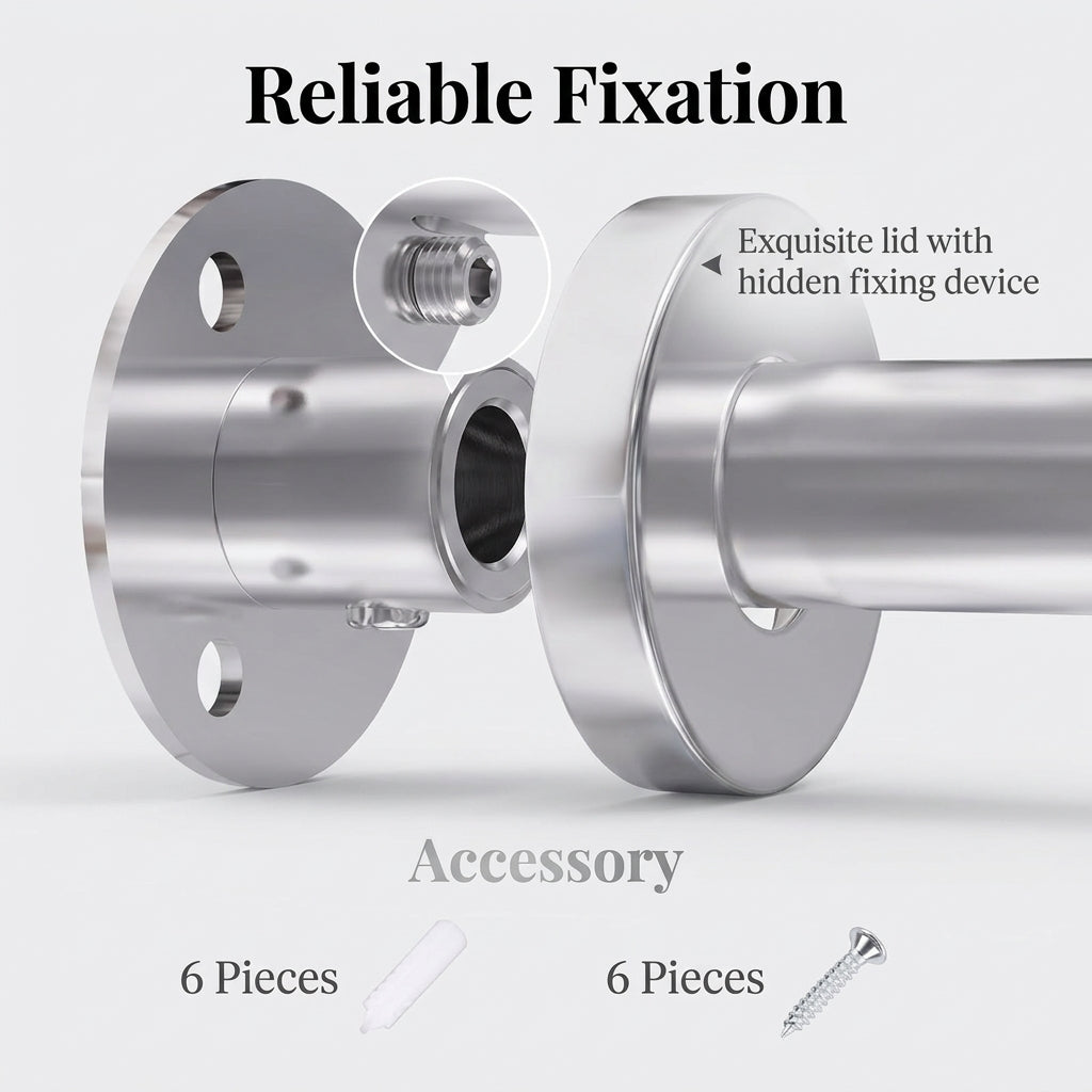 HASTHIP Adjustable L Shaped Shower Curtain Rod with Stainless Steel Corner Design