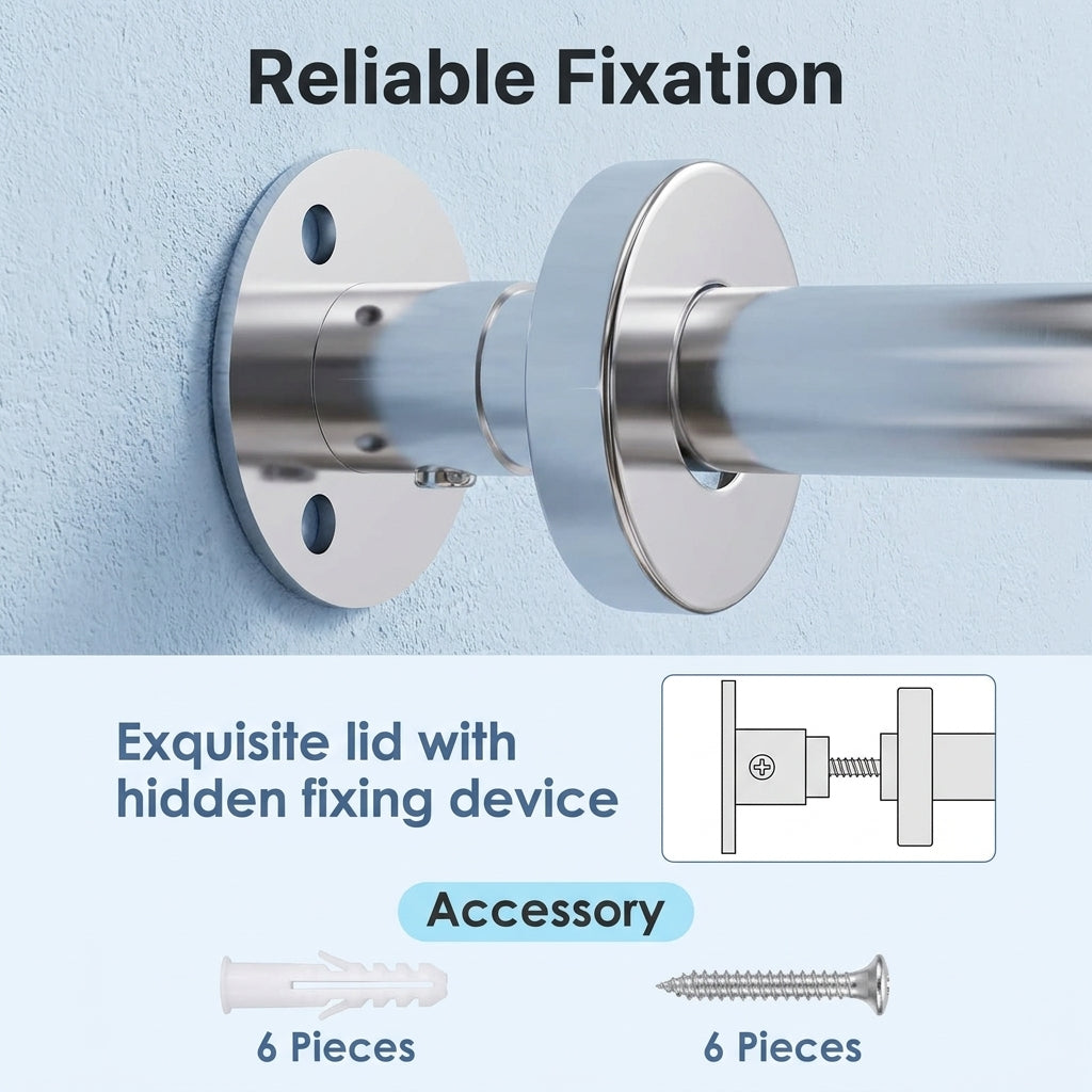 HASTHIP Adjustable L Shaped Shower Curtain Rod with Stainless Steel Corner Design