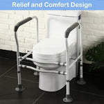 HASTHIP Adjustable Carbon Steel Toilet Safety Rail for Seniors