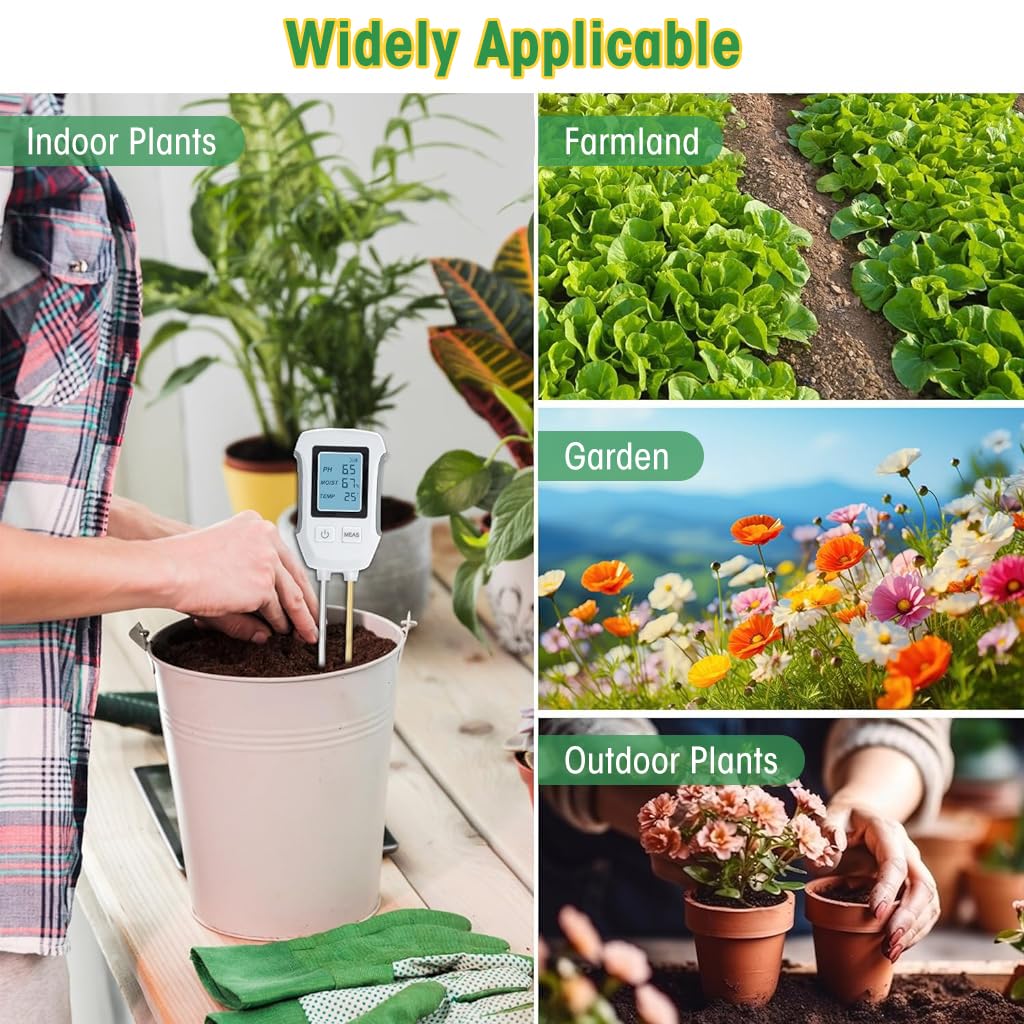 HASTHIP 3-in-1 Soil Moisture, pH & Light Meter