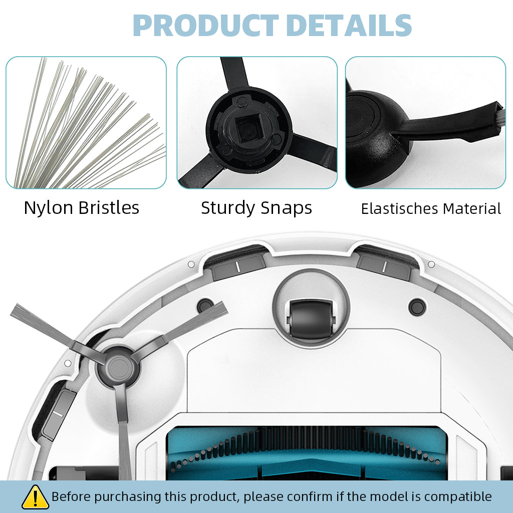 HASTHIP® Replacement Vacuum Cleaner Accessories for Viomi SE, with 1 Main Brush, 4 Side Brushes, 2 Mop Cloth, 2 Filters, Spare Replacement Accessories for Viomi SE Smart Vacuum Cleaner