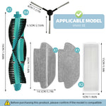 HASTHIP® Replacement Vacuum Cleaner Accessories for Viomi SE, with 1 Main Brush, 4 Side Brushes, 2 Mop Cloth, 2 Filters, Spare Replacement Accessories for Viomi SE Smart Vacuum Cleaner