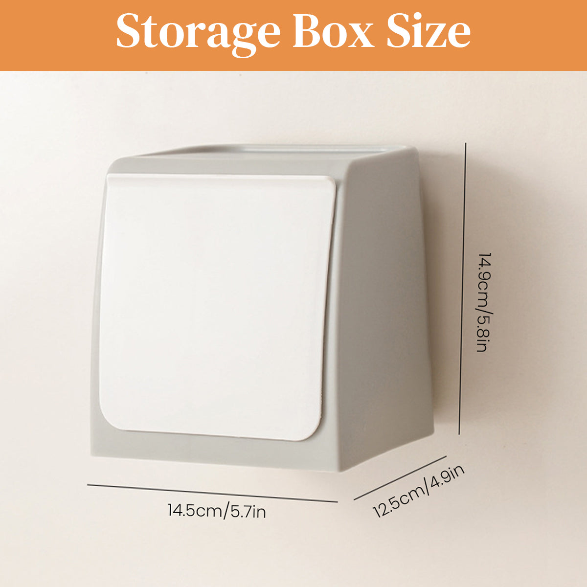 HASTHIP® Sanitary Pads Storage Box for Toilet Wall Pull-Out Utility Storage Box for 25-30Pcs Sanitary Pads, Cotton Swabs, Small Gadgets, 11.5cmx11.5cmx19.5cm