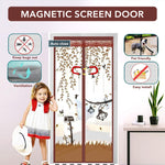 HASTHIP® Screen Door Mesh 39.37x 82.68 Inches Fashion Cartoon Mesh Screen Door Mosquito Proof Self Sealing Door Room Partition Screen Removable Hook and Loop Mesh Screen Door