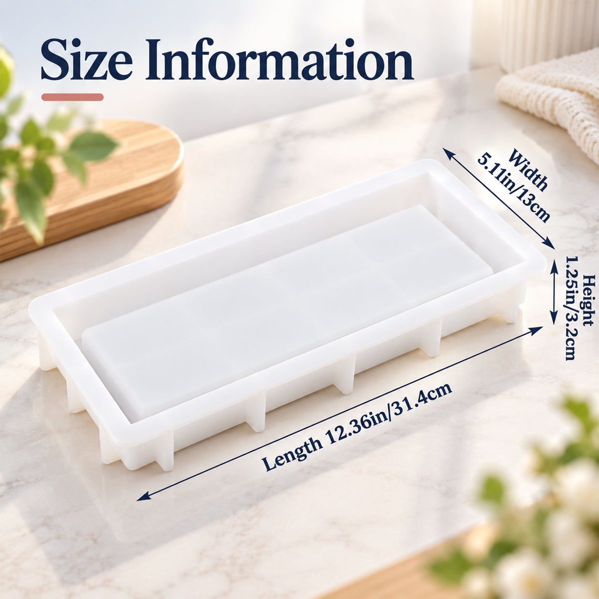 HASTHIP 31.4cm Rectangular Silicone Mould for Resin Art with Raised Edges for Trays and Home Decor