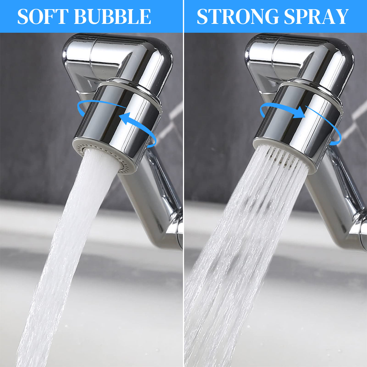 HASTHIP® Pivoting Faucet Extender Sink Aerator with Retractable Arm Multi Angle Flexible Faucet Attachment Universal Extender for Kitchen, Bathroom