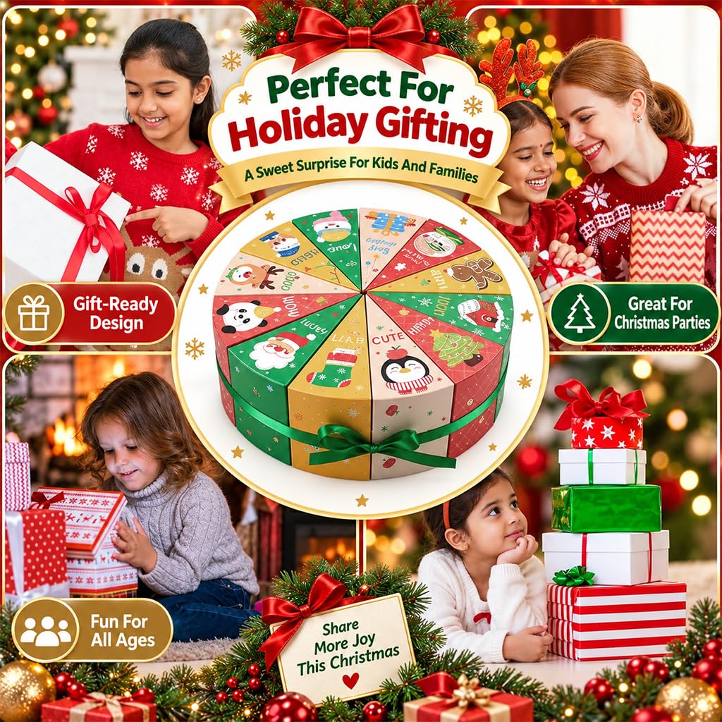 HASTHIP 12-Day Advent Calendar Box Set, Flat-Pack Paperboard with 12 Compartments and Ribbon