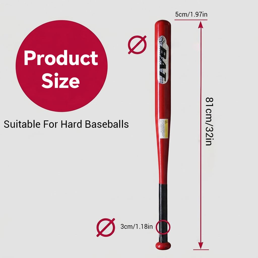 HASTHIP 32 Inch Alloy Steel Baseball Bat for Adults with Non-Slip Rubber Grip for Beginner Practice