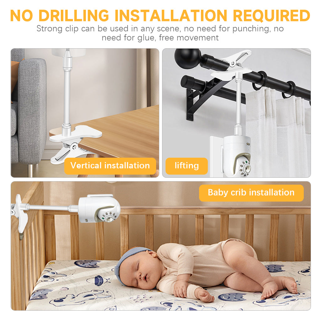 HASTHIP® Clip Mount for Home Security Camera Baby Monitor Camera, Flexible Gooseneck Baby Monitor Holder
