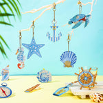 HASTHIP 12-Piece 5D Diamond Painting Keychain Kit with Acrylic Bases and Ocean Designs