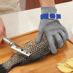 HASTHIP® 1 Pair Work Gloves Stainless Steel Mesh Glove Anti-Cut Work Gloves Stainless Steel Mesh Glove Puncture Proof Safety Glove for Fish Handling, Meat Processing, Metalworking, Gardening