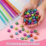 HASTHIP 520 Origami Star Paper Strips in 7 Flash Diamond Colors for DIY Crafts and Decor