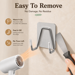 HASTHIP 4-Pack Adhesive Wall Hooks, SUS-304 Stainless Steel Double Hooks, 30 lb Each, Silver