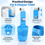 HASTHIP Adjustable Toilet Tank Tablet Holder with Silicone Basket and Rustproof Metal Hooks, Blue