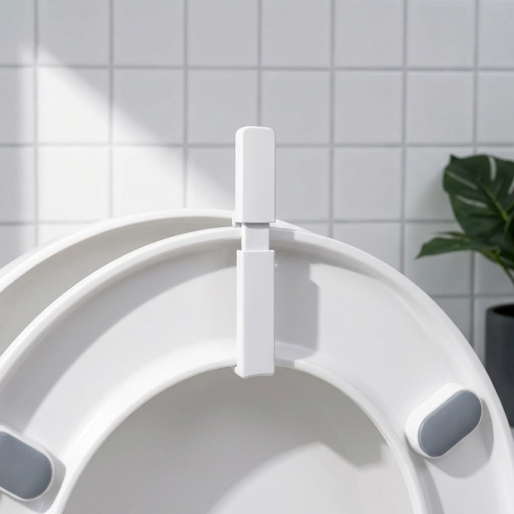 HASTHIP Adjustable Toilet Seat Lifter Handle for Touch-Free Use with 304 Stainless Steel Screws