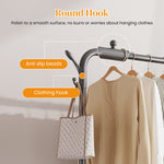 HASTHIP® Garment Organizer Rack Moving Floor Clothes Rack Garment Rack with Wheel Double Layer Metal Clothes Organizer Rack with Utiliy Shoe Rack Multi Purpose Open Garment Organizer Rack