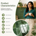 HASTHIP 10-Piece Green Peel-and-Stick Backsplash Tiles, Waterproof and Oil-Resistant