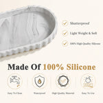 HASTHIP Silicone Vanity Tray with White Marble Look, Lace Edge and Easy-Wipe Surface for Home