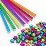 HASTHIP 520 Origami Star Paper Strips in 7 Flash Diamond Colors for DIY Crafts and Decor