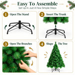 HASTHIP 5 Pies Artificial Christmas Tree with Realistic Green Pine Needles and Detachable Metal Stand