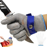 HASTHIP® 1Pcs Work Gloves Stainless Steel Mesh Glove Anti-Cut Work Gloves Stainless Steel Mesh Glove Puncture Proof Safety Glove for Fish Handling, Meat Processing, Metalworking, Gardening