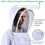 HASTHIP® Bee Suit with Protective Mesh Face Cover Hood Zip Up Long Sleeve Jumpsuit Breathable Outdoor Summer Bee Suit for 175-185cm Height Adult