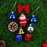 HASTHIP 17-Piece Christmas Ornament Set with Red and Green Glitter and Shatterproof Plastic